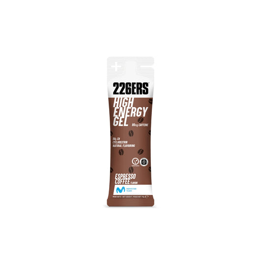 BOX - 24 HIGH ENERGY GEL 76GR 80MG CAFFEINE ESPRESSO COFFEE