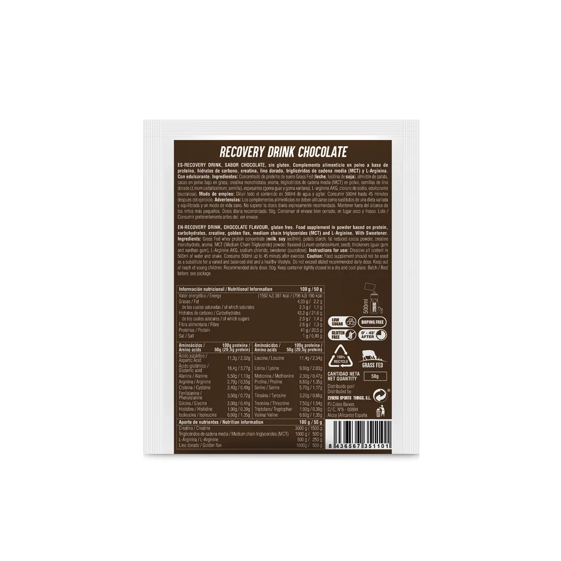 RECOVERY DRINK 50GR CHOCOLATE MONODOSIS