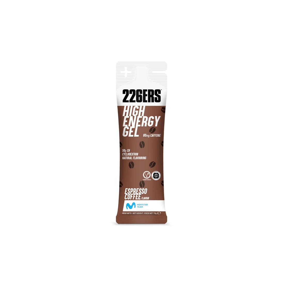 BOX - 24 HIGH ENERGY GEL 76GR 80MG CAFFEINE ESPRESSO COFFEE
