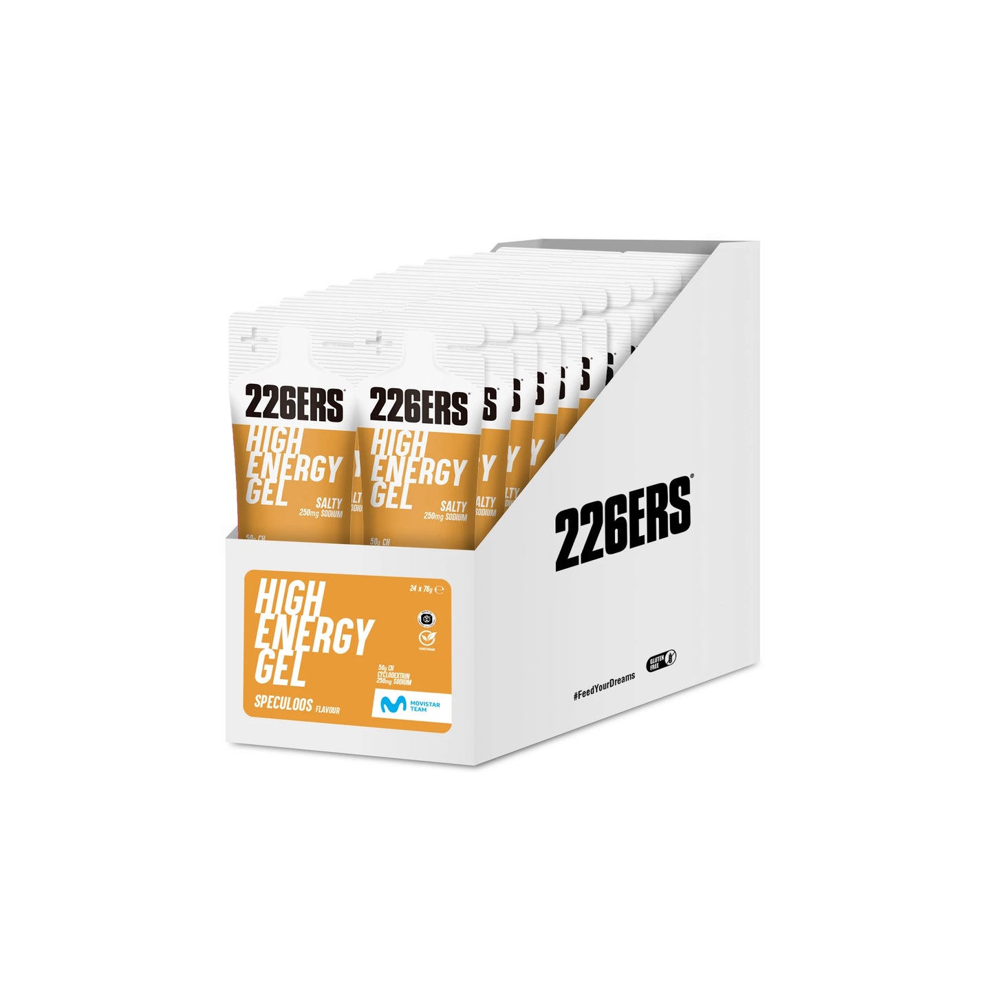 BOX - 24 HIGH ENERGY GEL 76GR 250MG SODIO SALTY SPECULOOS