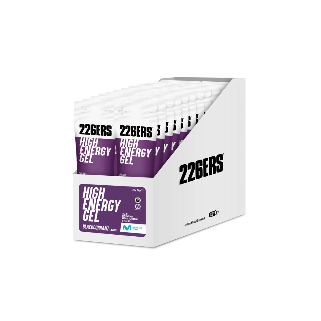 BOX - 24 HIGH ENERGY GEL 76GR BCAA'S BLACKCURRANT