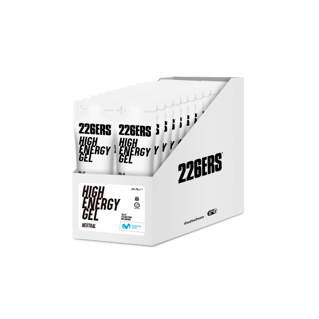 BOX - 24 HIGH ENERGY GEL 76GR NEUTRAL