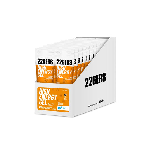 BOX - 24 HIGH ENERGY GEL 76GR 250MG SODIO SALTY PEANUT & HONEY