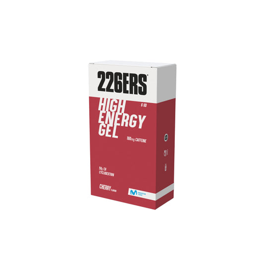 BOX - 6 HIGH ENERGY GEL 76GR 160MG CAFFEINE CHERRY