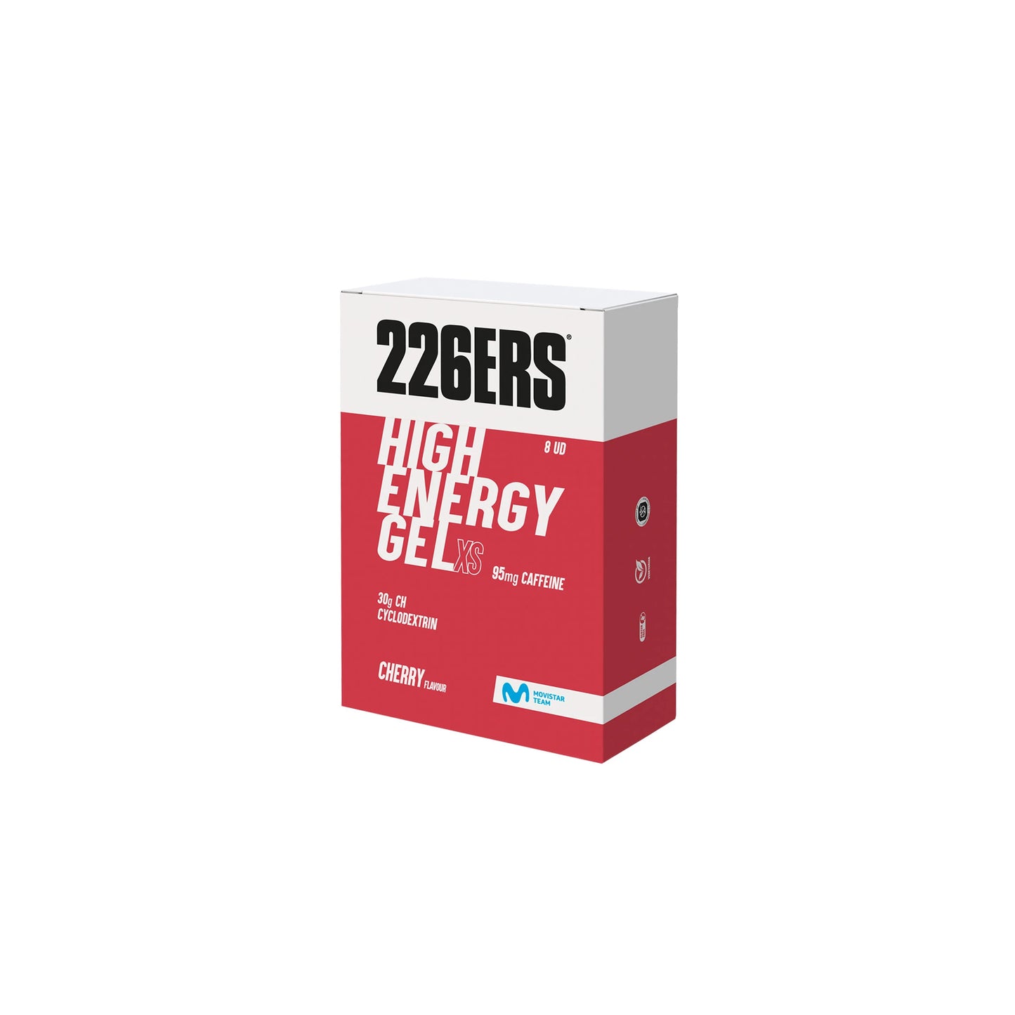 BOX - 8 HIGH ENERGY GEL 45GR 95MG CAFFEINE CHERRY XS