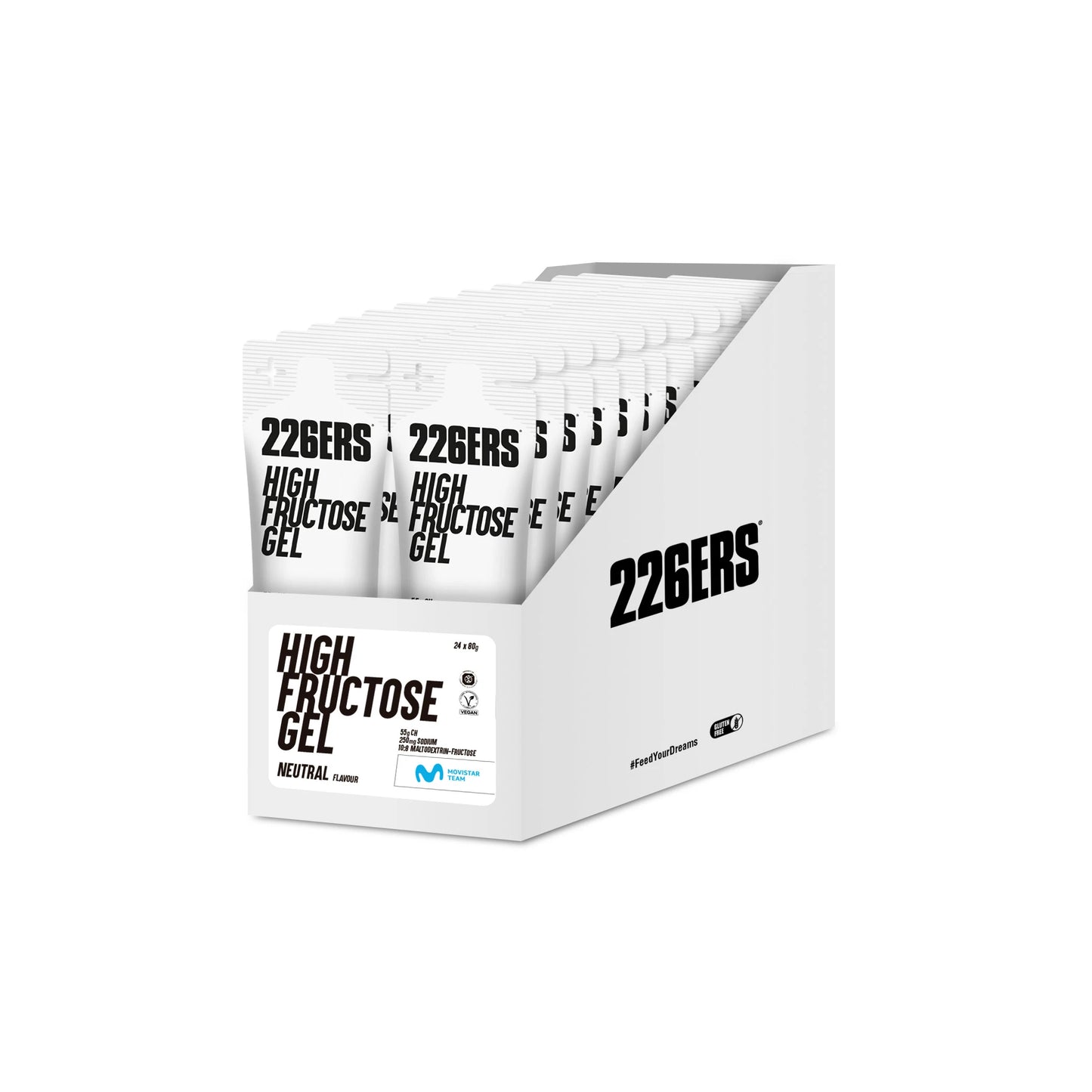 BOX - 24 HIGH FRUCTOSE GEL 80GR NEUTRO