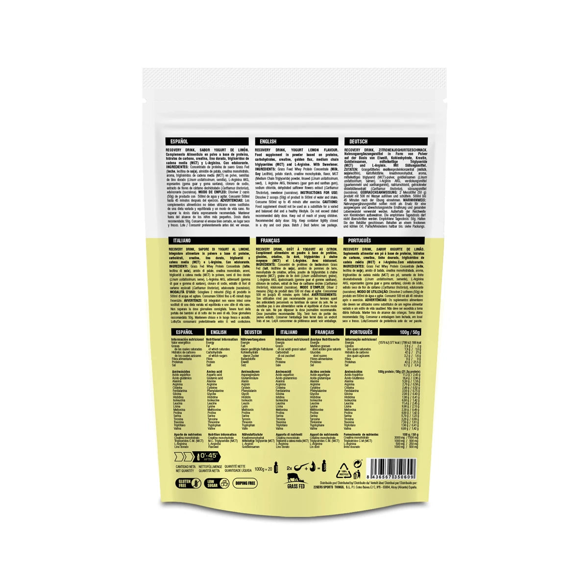 RECOVERY DRINK 1KG YOGURT LEMON