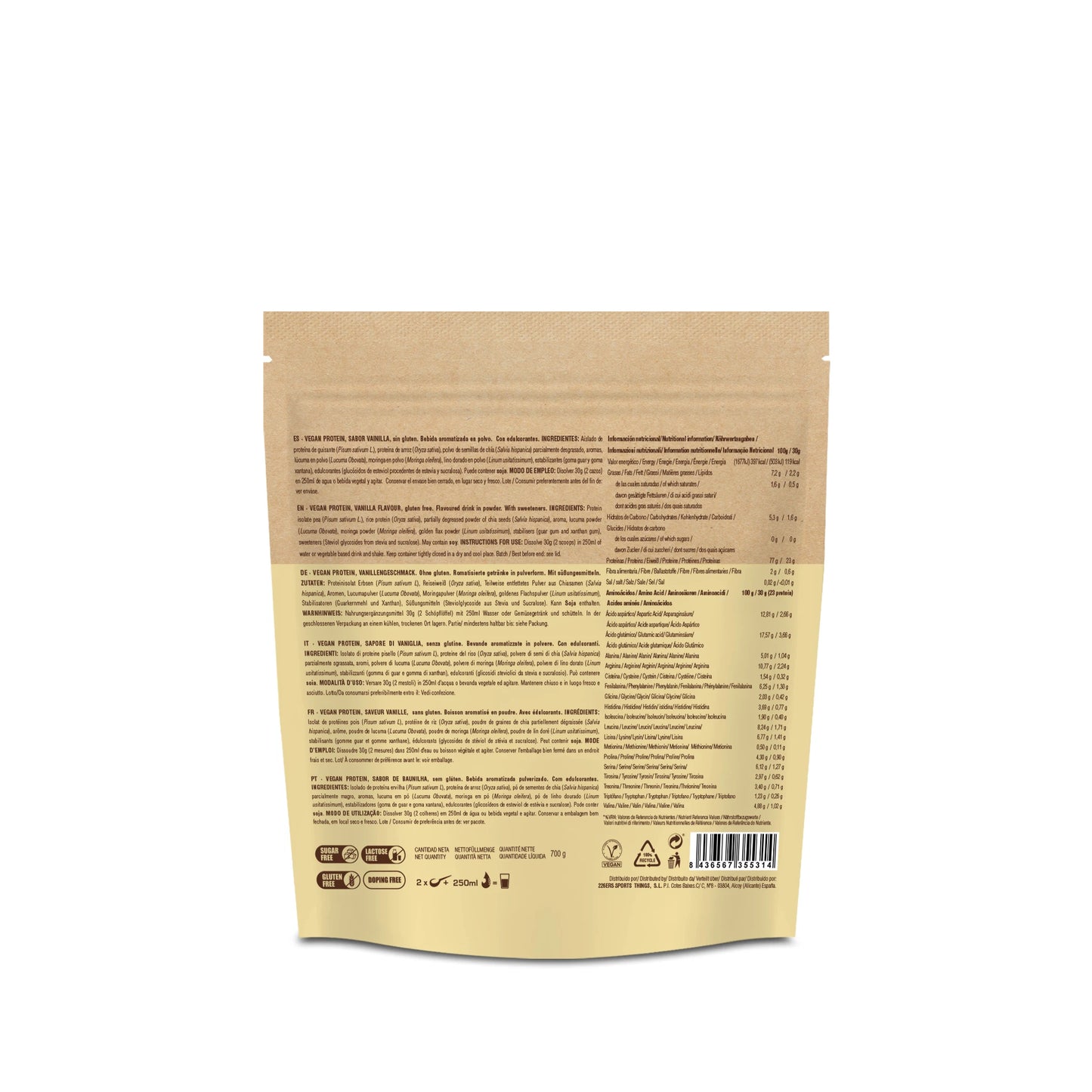 VEGAN PROTEIN SHAKE 700GR VANILLA